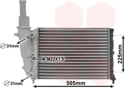 Радиатор, охлаждение двигателя Van Wezel 17002138