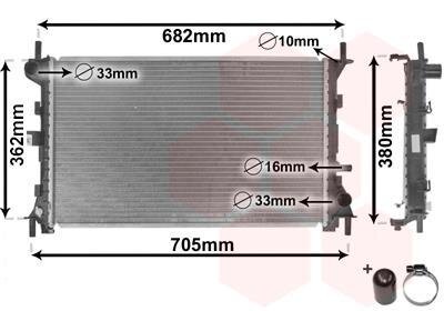 Радиатор охлаждения двигателя FOCUS 14, 6, 8 MT, AC 98-05 Van Wezel 18002264