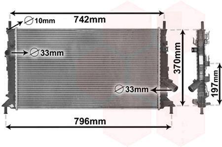 Радиатор охлаждения двигателя FOCUS, MAZDA3, S40 16, 8 03- Van Wezel 18002369