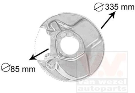 Отражатель, диск тормозного механизма Van Wezel 3010374