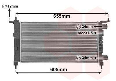 Радіатор, система охолодження двигуна Van Wezel 37002261