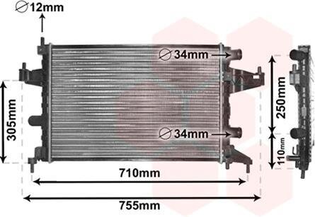 Радіатор охолодження OPEL Van Wezel 37002303