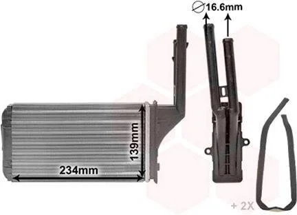 Радіатор пічки Van Wezel 40006049