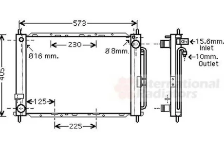 Радіатор охолодження двигуна (RAD+CON) RENAULT CLIO/ MODUS 04- Van Wezel 4300M500