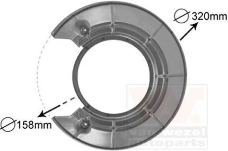Відбивач, гальмівний диск Van Wezel 4730373