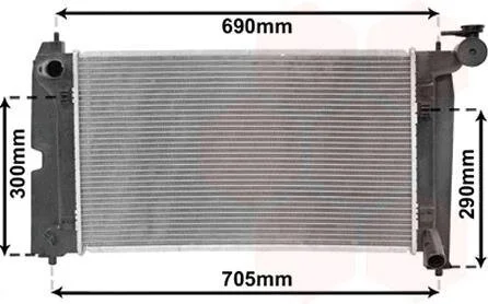 Радiатор TOYOTA AVENSIS (T25) (03-)/COROLLA (01-) Van Wezel 53002302