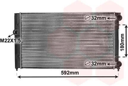 Радіатор охолодження двигуна GOLF3/VENTO 1.8i MT 94-98 Van Wezel 58002099