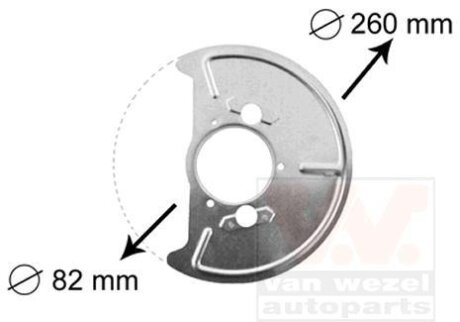 Отражатель, диск тормозного механизма Van Wezel 5870372