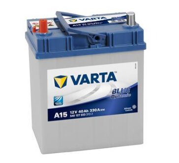 Аккумуляторная батарея, 40Ah / 330A (12V), Blue Dynamic A15, (L+), (187x127x227) VARTA 5401270333132