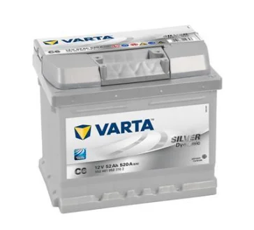 Акумулятор 52Аг 520А Silver (LB1) (0) Євро правий + (h=175) (533072) VARTA 5524010523162