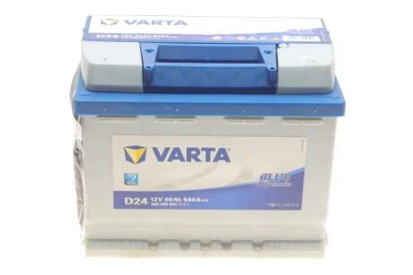 Аккумуляторная батарея, 60Ah / 540A (12V), Blue Dynamic D24, (R+), (242x175x190) VARTA 5604080543132