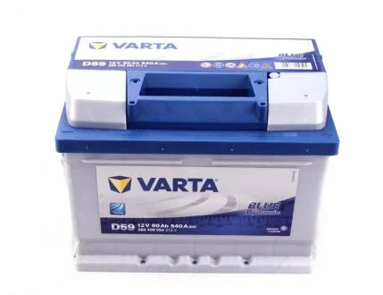 Аккумуляторная батарея, 60Ah / 540A (12V), Blue Dynamic D59, (R+), (242x175x175) VARTA 5604090543132