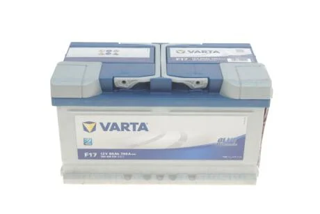 Аккумуляторная батарея, 80Ah / 740A (12V), Blue Dynamic F17, (R+), (315x175x175) VARTA 5804060743132