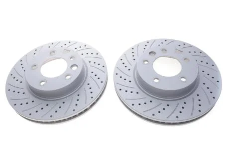Диск гальмівний передній лівий VW Touareg (03-18) перфорований (Geomet) Vika 66151716601