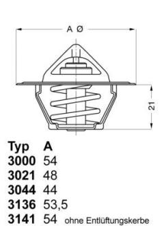 Термостат Chrysler Cirrus Jeep Cherokee WAHLER 3000.90