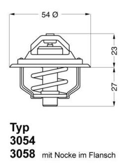 A_Термостат Opel Ascona B Commodore C Kadett D Manta B Rekord E - знято з виробництва WAHLER 3054.87D50
