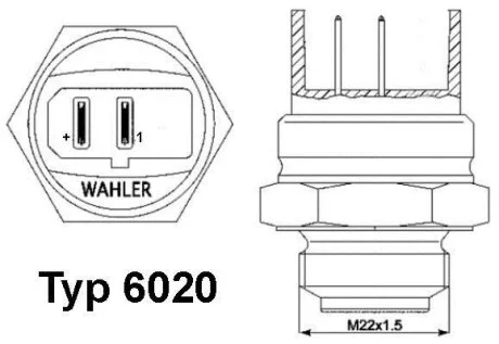 Датчик вмикання вентилятора WAHLER 6020.95D