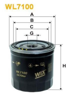 Фильтр масляный двигателя /553 (WIX-Filtron) WIX FILTERS WL7100