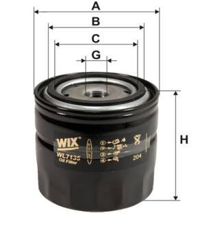 Фільтр оливи Ikarus, Kaessbohrer, Scania, Bomag, Case, Claas, Fendt, Manitou, Massey F WIX FILTERS WL7135