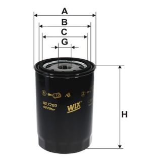 Фільтр оливи Audi A6 (4A/C4), Ford Galaxy I, Seat Alhambra, Toledo, Volkswagen Golf II WIX FILTERS WL7260