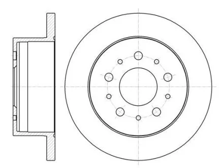 Диск гальмівний задній (кратно 2) (Remsa) PSA Boxer Jumper, Fiat Ducato 06> 11> (D61055.00) WOKING D6105500