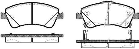 Колодки гальмівні диск. перед. (Remsa) Toyota Corolla Auris 06> 12> / Avensis 08>18 WOKING P12413.02