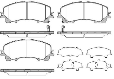 Колодки гальмівні диск. перед. (Remsa) Nissan X-Trail (14-), Infiniti Q50 (13-) WOKING P15073.12