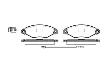 Гальмівні колодки пер. Kangoo 1.2-1.6 97- (Bosch) (з датчиком) WOKING P743301