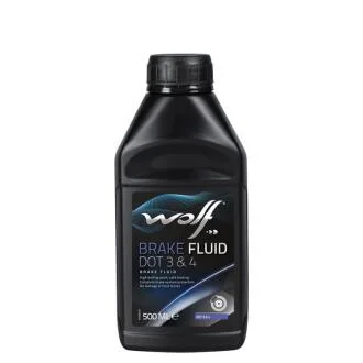 BRAKE FLUID DOT 3&4 Жидкость тормозная 0,5л Wolf 8307706