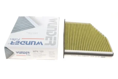 Фильтр салона (288x215x34) (угольный) VAG 03- WUNDER FILTER WPK 109