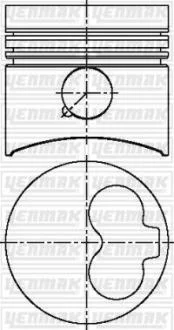 Поршень с кольцами і пальцем (размер отв. 76.51 / STD) VW 1.6d 82-, 2.4D 90- (4/6цл.) (CR / JP / CY / MF / CS / ME / 1V / JK /JR /DW) YENMAK 31-03305-000
