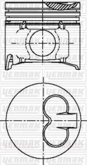Поршень с кольцами і пальцем (размер отв. 93 / STD) (XM34 80 PS / B 2, WL OHC) (Дизель, 4ц) YENMAK 31-03985-000