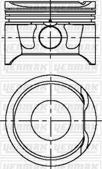 Поршень с кольцами і пальцем (размер отв. 79.5 / STD) (K4M 708 / K4M 710-720 / 95-107-110-116 PS) YENMAK 31-04171-000