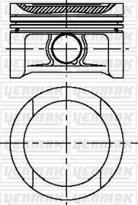 Поршень с кольцами і пальцем (размер отв. 81.01/STD) VW, SKODA, AUDI 1.6 94- (ADP/ AEH / AEK /AKL /AHL) YENMAK 31-04307-000