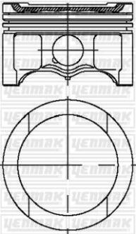 Поршень с кольцами і пальцем (размер отв. 81.01/STD) VW Caddy 1.6 Golf V/VI 1.6 (4ц.) (BFQ) бензин YENMAK 31-04316-000