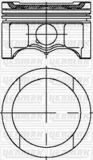 Поршень с кольцами і пальцем (размер отв. 81.01/STD) VW Caddy 1.6 Golf V/VI 1.6 (4ц.) (BFQ) бензин YENMAK 31-04316-000