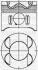 Поршень с кольцами і пальцем (размер отв. 88.00/STD) DB W202/W210/W211 200-220CDI (OM 611.961/962/980 Euro3/981 Euro3/987 Euro3, OM 6…) YENMAK 31-04699-000 (фото 1)