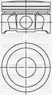 Поршень с кольцами і пальцем (размер отв. 78.5 / STD) (TU5JP4, Inj. 4 Valve TU5JP4 (NFU/N6A)) YENMAK 31-04929-000