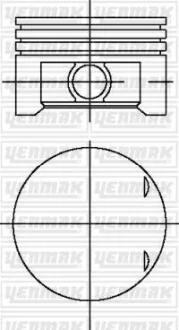 Поршень с кольцами і пальцем (размер отв. 75 / STD) (D16 VTEC) бензин YENMAK 39-03969-000