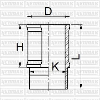 Гільза циліндра CITROEN 1.4 (размер отв. 75 / STD)(205 GR-405-309-306) YENMAK 51-05873-000