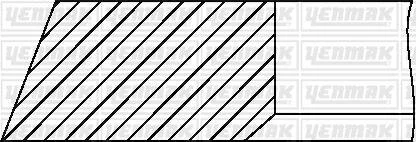 Комплект поршневих кілець (на 1 поршень) OPEL Movano 2.2DTI 00-, RENAULT Master, Laguna 2,2dCi (87,00/STD) (3,0/1,75/2,5) YENMAK 91-09170-000