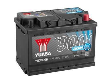 Акумулятор 12В 70Агод./760А START&STOP AGM YBX9000 AGM Start Stop Plus (R+ стандартні) 278x175x190 B13 (пусковий/agm) YUASA YBX9096