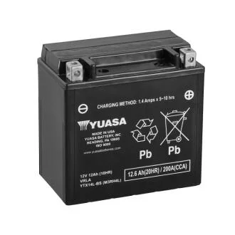 МОТО 12V 12,6Ah MF VRLA Battery AGM (сухозаряжений) YUASA YTX14L-BS