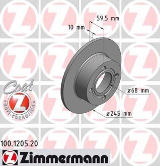 Диск гальмівний ZIMMERMANN 100.1205.20