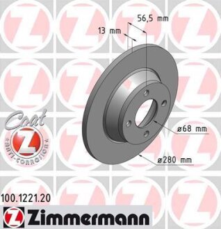 Диск гальмівний ZIMMERMANN 100.1221.20