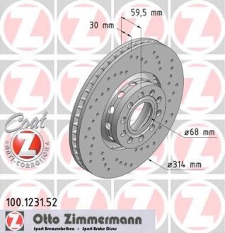 Диск гальмівний ZIMMERMANN 100.1231.52