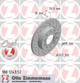 Гальмівний диск ZIMMERMANN 100.1243.52