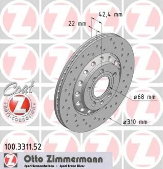 Диск гальмівний SPORT Z ZIMMERMANN 100.3311.52