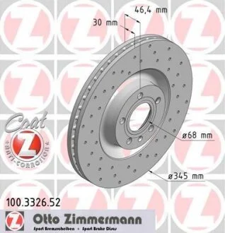 Диск гальмівний ZIMMERMANN 100.3326.52