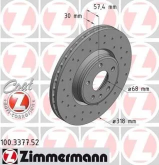 Диск гальмівний SPORT Z ZIMMERMANN 100.3377.52